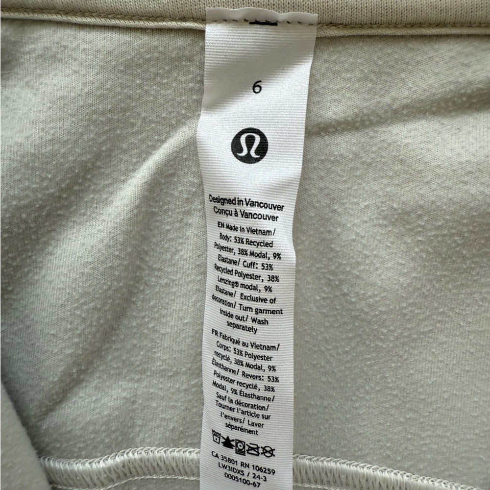 NWT Lululemon Athletica Bone Brushed Softstreme Half-Zip Pullover - Picture 4 of 5